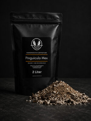 Black Trap Pinguicula Mex Substrat im schwarzen 2-Liter-Standbodenbeutel mit mineralischer Substratmischung